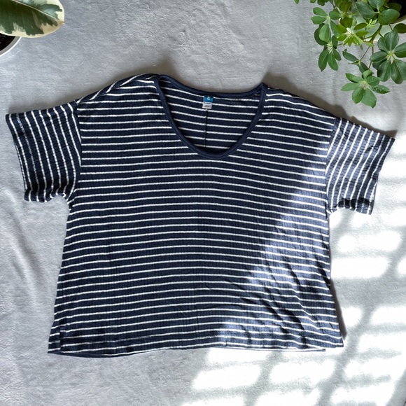 Old Navy Cozy Rib-Knit Striped Easy Tee - Picture 1 of 3